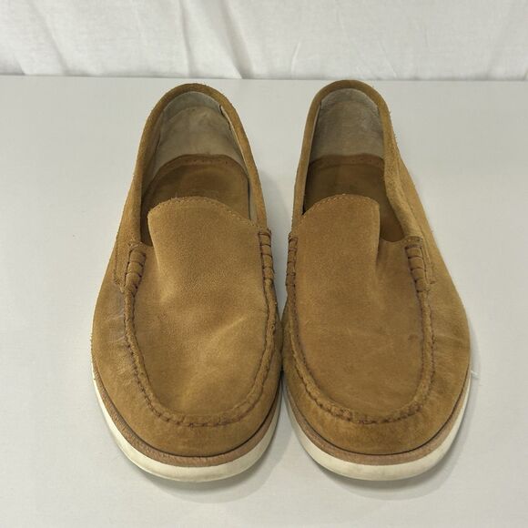 Jack Erwin Travis Mox Toe Suede Tan Brown Leather Loafer Men size 10 Portugal main image 7